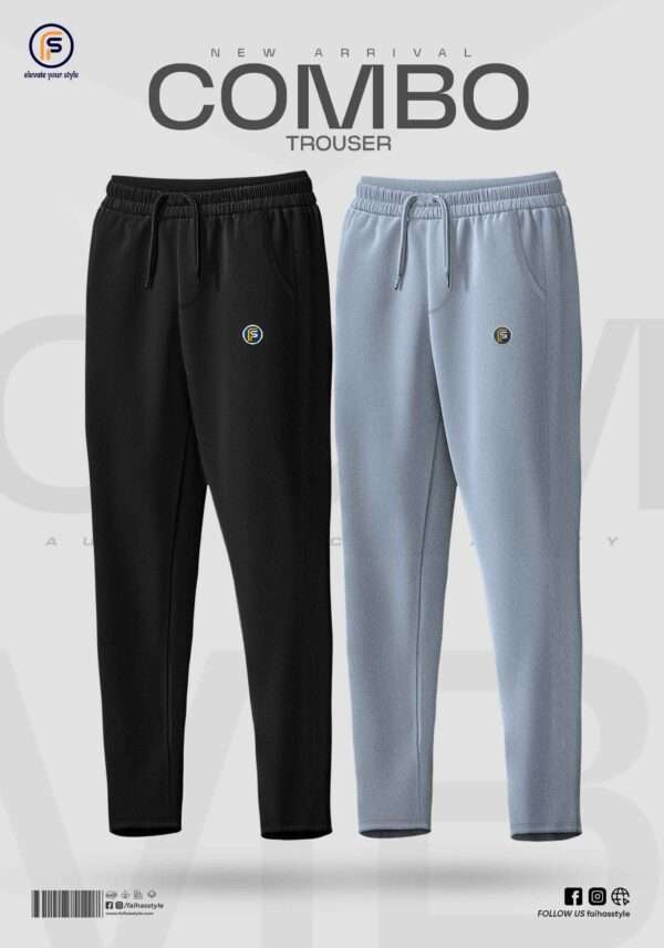 combo black ash, Faiha’s Mash Embossed Combo Trousers