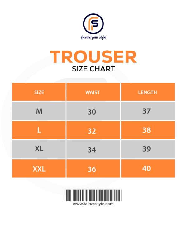 Trouser-Size-Chart-website, Faiha's China Mash Embossed Trousers