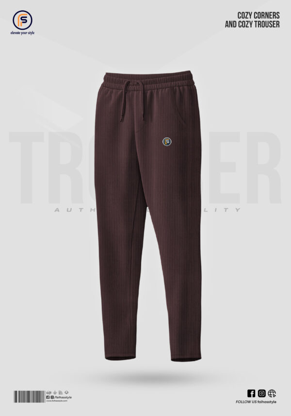 Chocolate color solid cott trousers