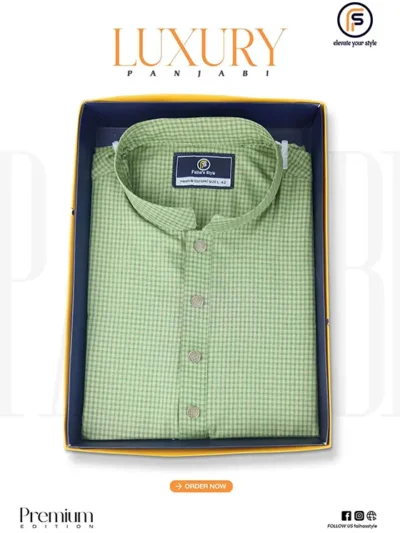 indian-cotton-panjabi-for-men-green Indian Cotton Panjabi for Men