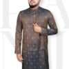 Faihas Exclusive Printed Punjabi – Premium Soft Cotton Kurta for Men “Faihas exclusive olive printed Punjabi kurta for men, soft cotton texture”
