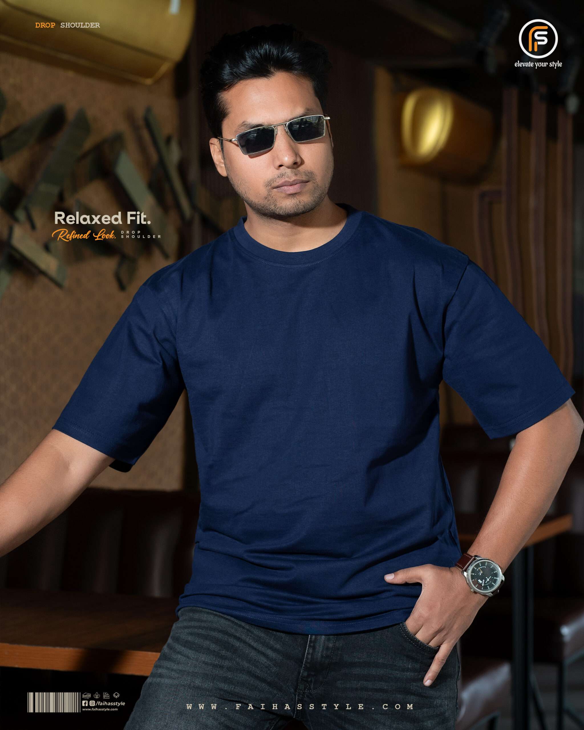 Relaxed fit men’s t-shirt with drop shoulder design