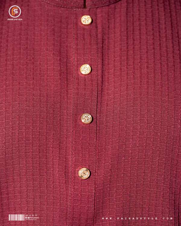 Faihas Gold Edition Premium Maroon Popcorn Jacquard Panjabi for Men Eid 2026
