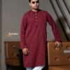 Faihas Gold Edition Premium Maroon Popcorn Jacquard Panjabi for Men Eid 2026