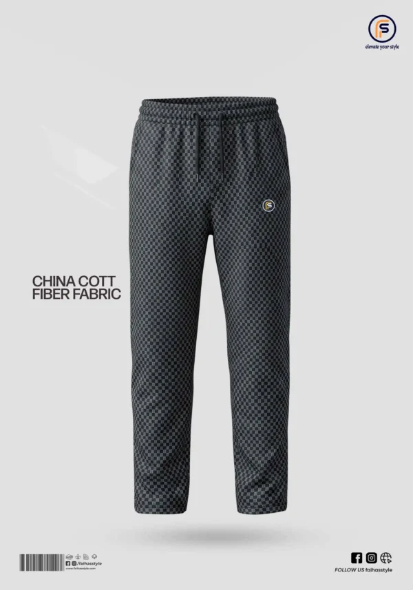 Premium Check Trouser for Men Black | Faiha's Style