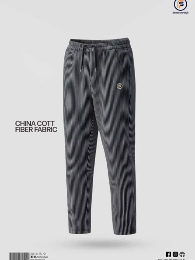 Premium Stripe Trouser for Men Black White | Faiha's Style
