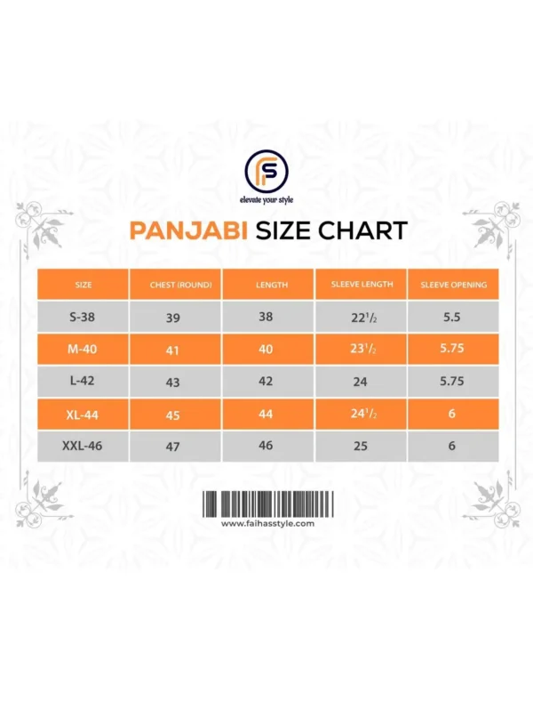 Panjabi Size Chart | Faiha's Style
