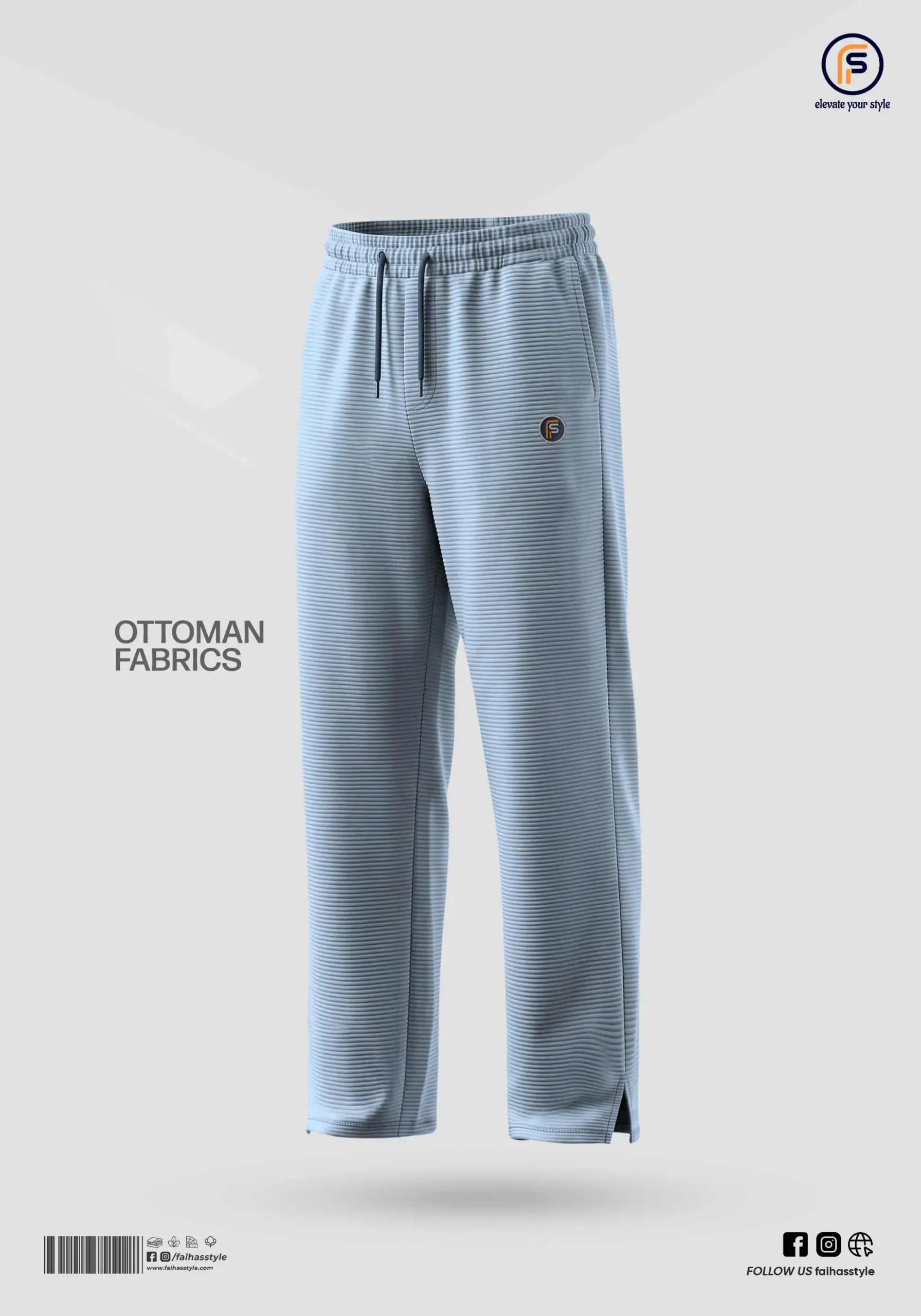 Premium Baggy Trouser for Men Light Ash | Faiha's Style