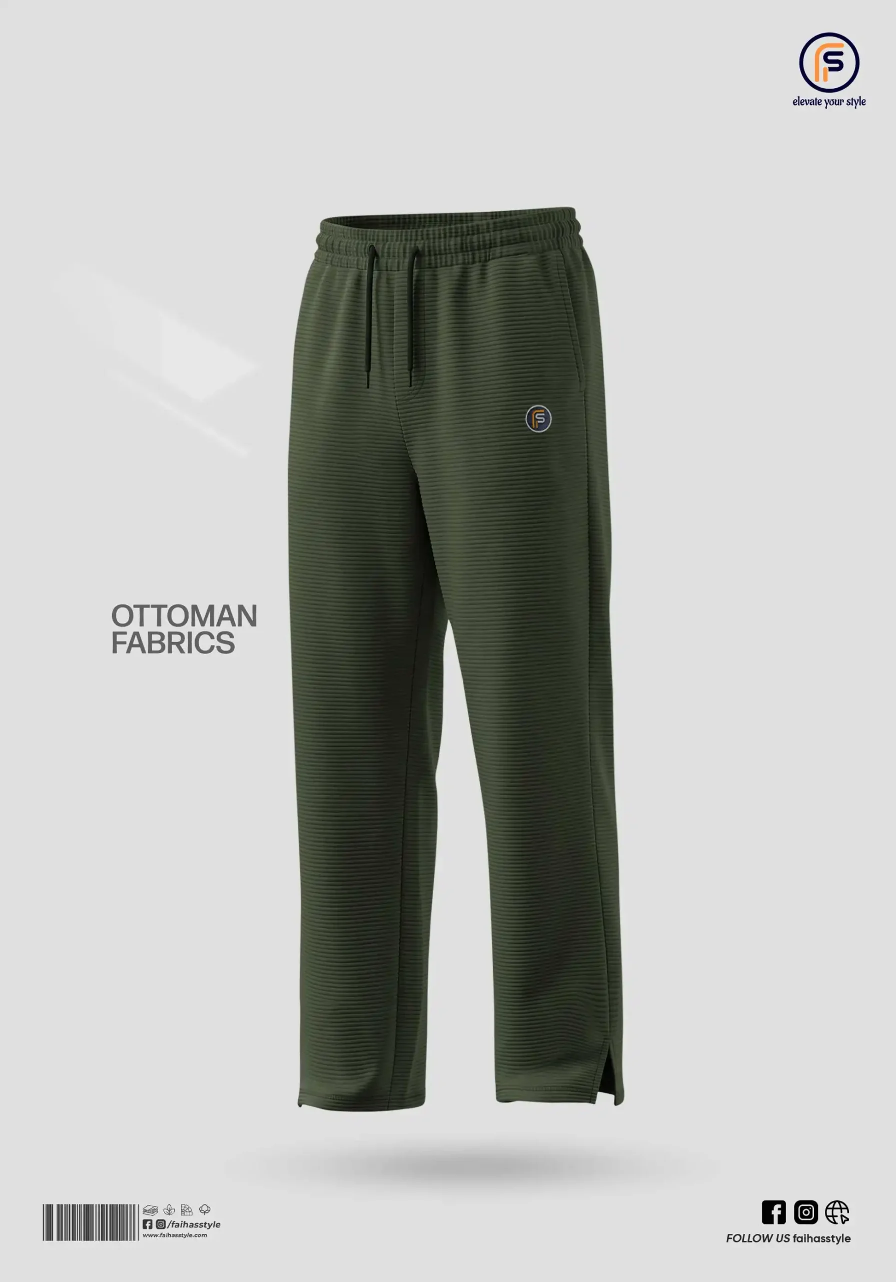 Premium Baggy Trouser for Men Olive Green | Faiha's Style
