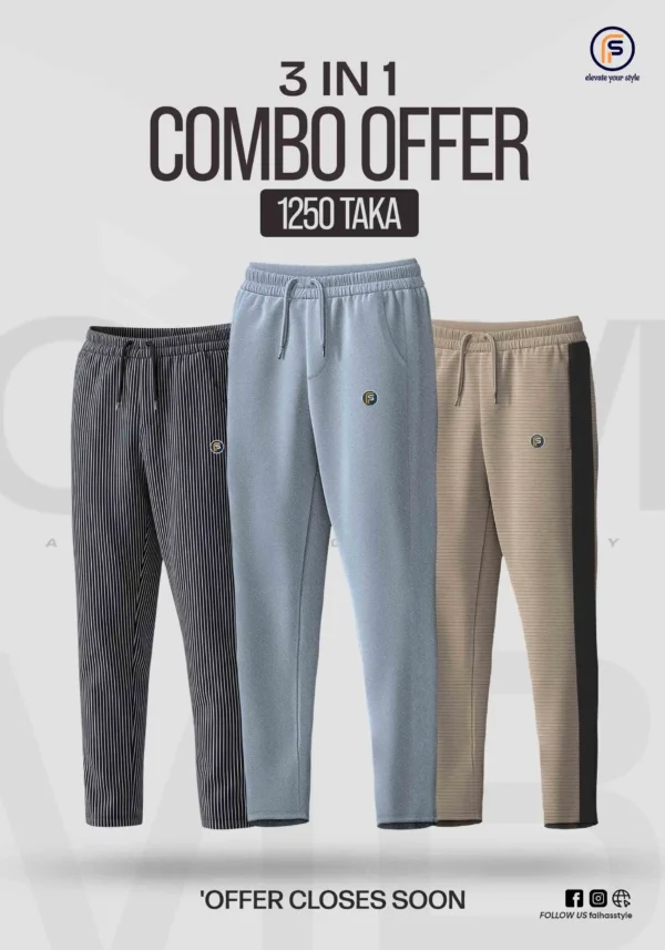 3 Style Combo Trouser Offer at ৳1,250 | Faiha's Style