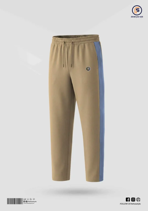 Korean Side Contrast Trouser in Biscuit | Faiha's Style