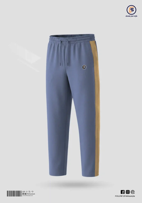 Korean Side Contrast Trouser in Blue | Faiha's Style
