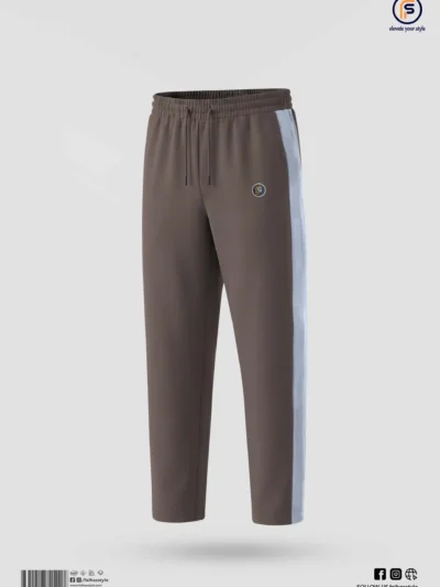 Korean Side Contrast Trouser in Chocolate | Faiha's Style