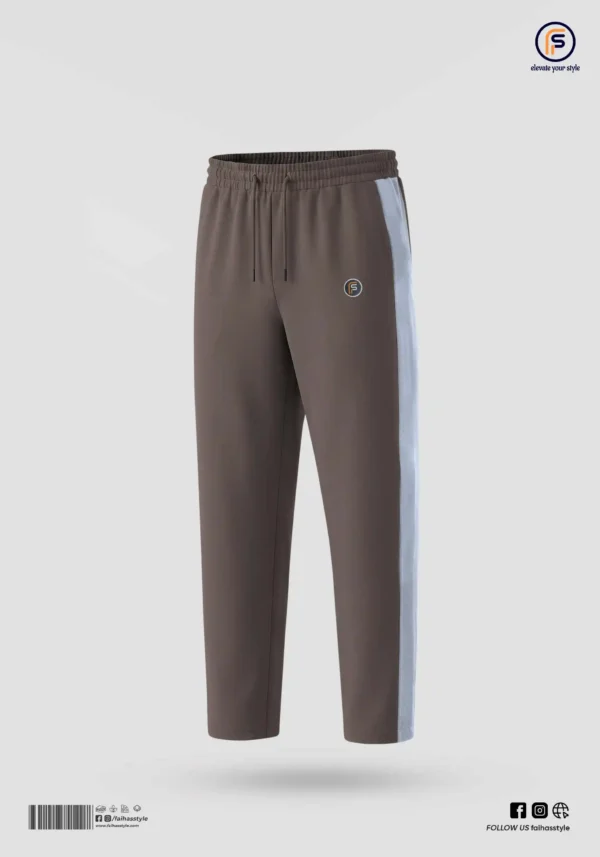 Korean Side Contrast Trouser in Chocolate | Faiha's Style