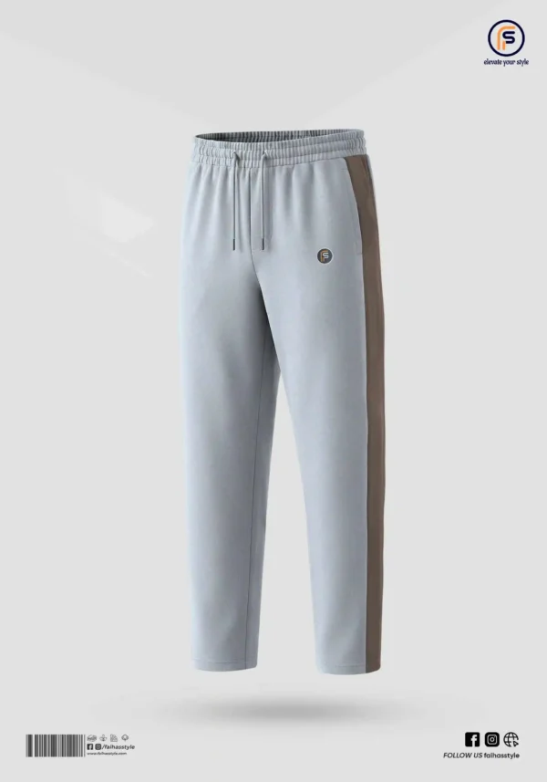 Korean Side Contrast Trouser in Light Grey | Faiha's Style