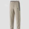 Premium Contrast Duby Trouser for Men in Biscuit with Side Piping