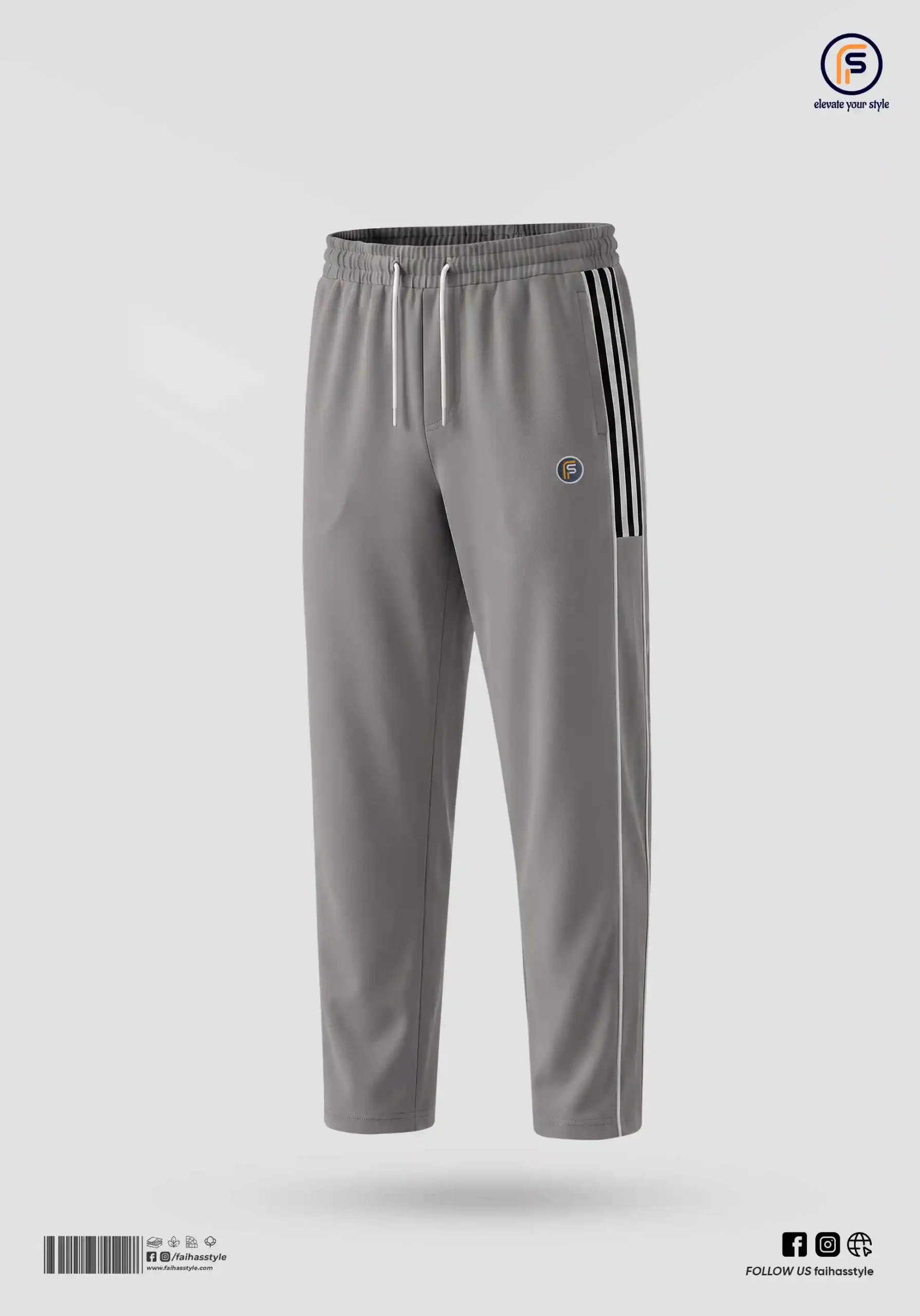 Premium Contrast Duby Trouser for Men in Grey with Side Piping