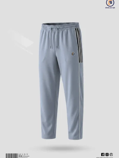 Premium Contrast Duby Trouser for Men in Light Blue with Side Piping