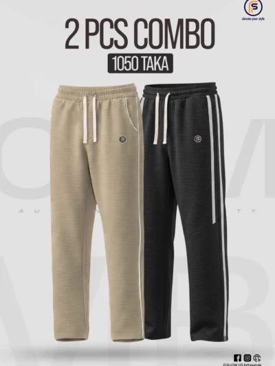 2 Trouser Combo with Black 2 Pipen Baggy Trouser and Biscuit Pocket Pipen Trouser | Faiha's Style