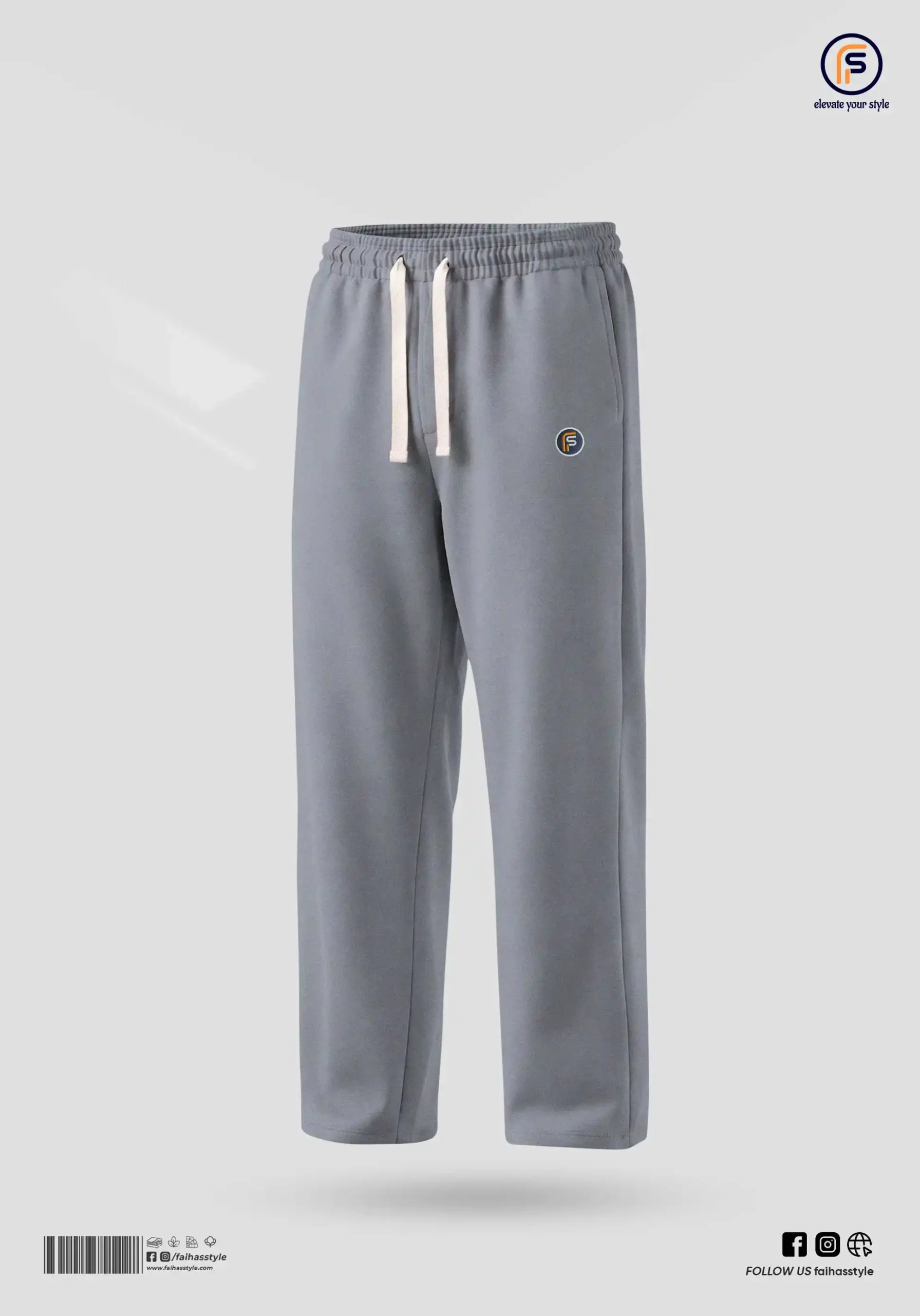 Korean Baggy Trouser in Light Ash | Faiha's Style