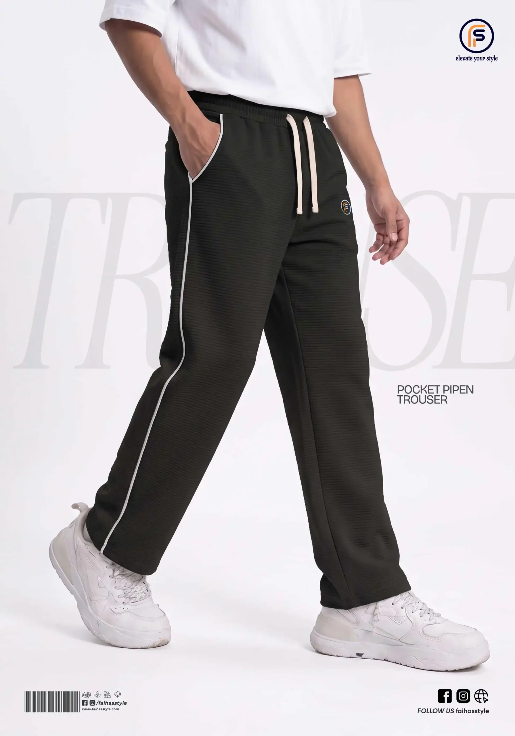 Pocket Pipen Trouser in Black | Faiha's Style