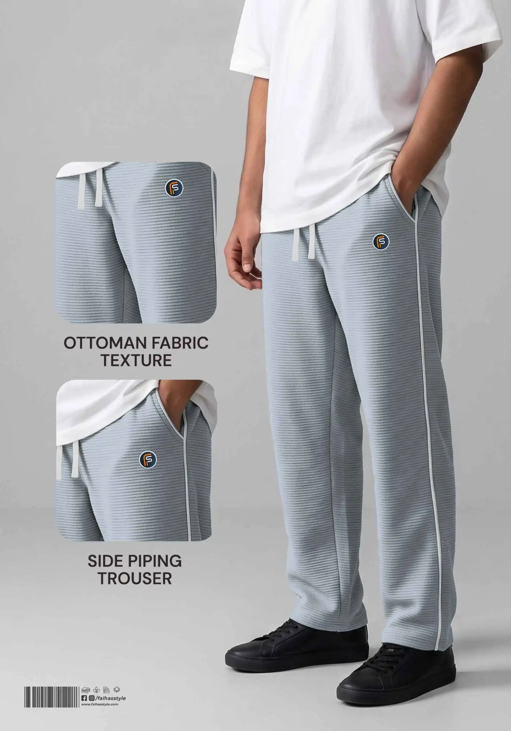 Pocket Pipen Trouser in Light Ash | Faiha's Style