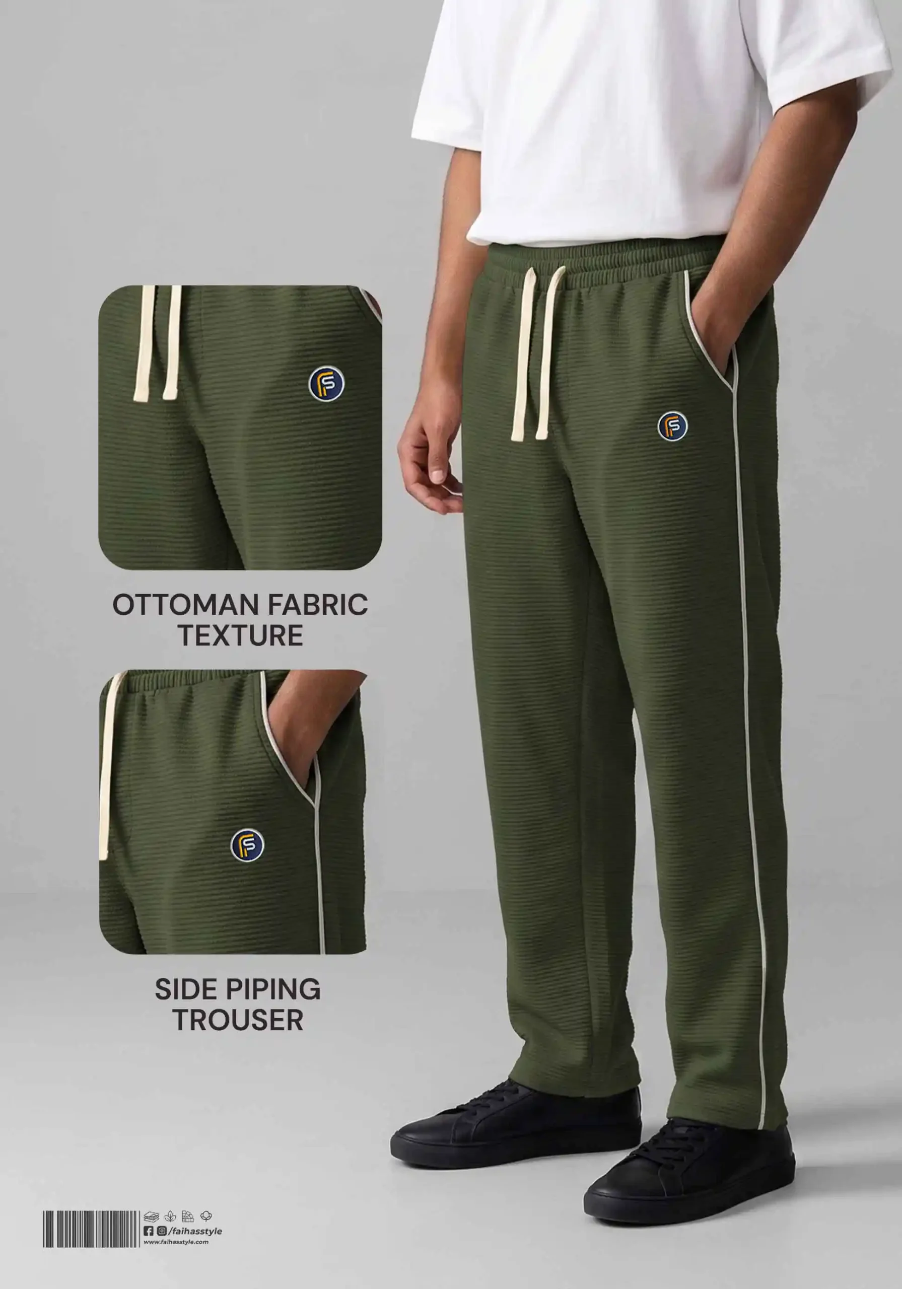 Pocket Pipen Trouser in Olive | Faiha's Style