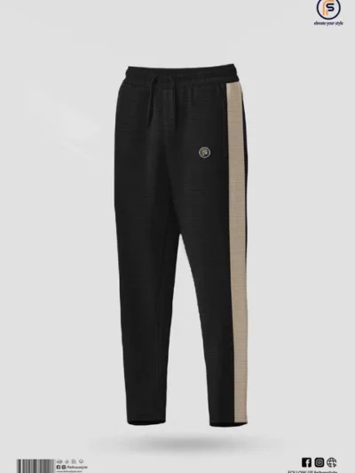 Side Contrast Trouser in Black | Faiha's Style