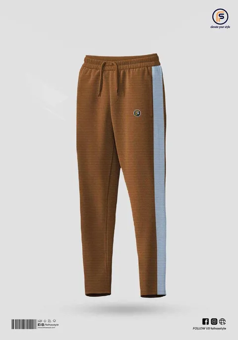 Side Contrast Trouser - Brown Side Contrast Trouser in Brown | Faiha's Style