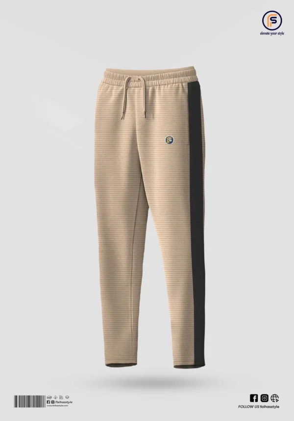 Side Contrast Trouser - Light Biscuit Side Contrast Trouser in Light Biscuit | Faiha's Style